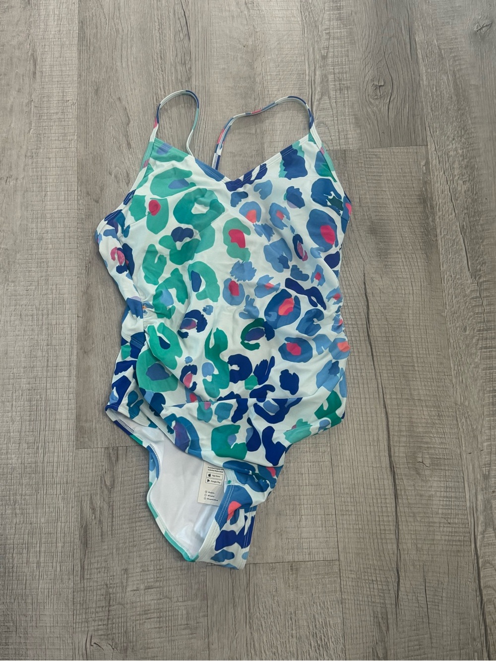 Cupshe Girls' Blue, Green & Pink Leopard One-Piece Swimsuit